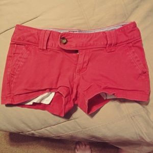 Red side button shorts